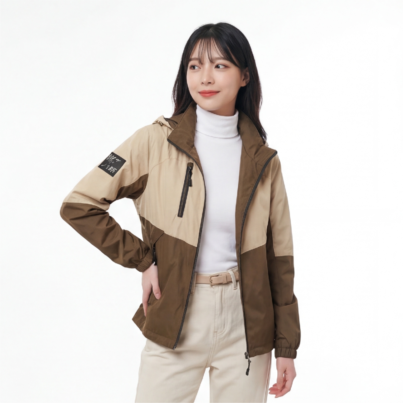 拚色網裡外套-工作服