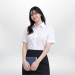 女版短袖-白色企業制服襯衫-團體服